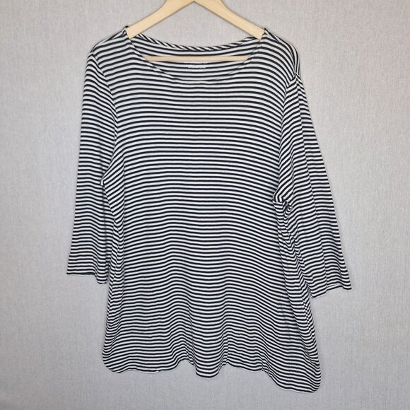 💙 Chicos Striped Ultimate Tee with Pockets Cotton Size XL/2X Comfy Relaxed Fit - Picture 8 of 8